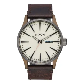 Nixon Reloj Sentry Leather Bronze Gunmetal
